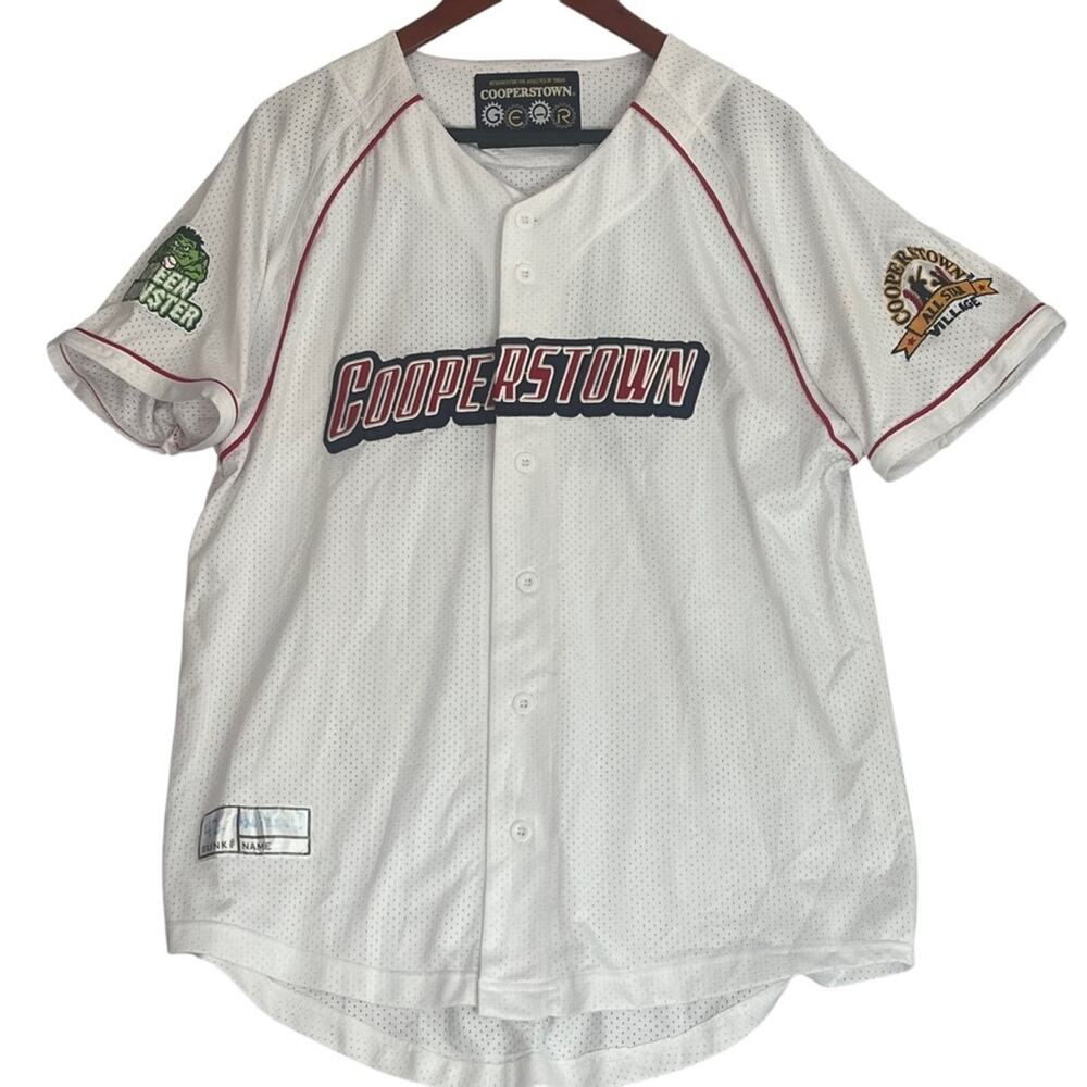 Cooperstown All Star Village Baseball Jersey Medium White #28 Green Monster